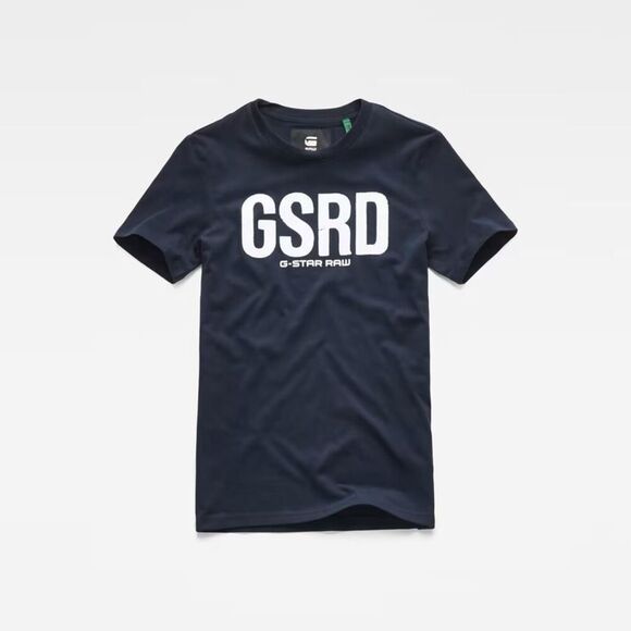 G-Star Raw Organic Cotton Sustainable Graphic 5 Slim T-Shirt Size XXL Navy - Picture 1 of 12